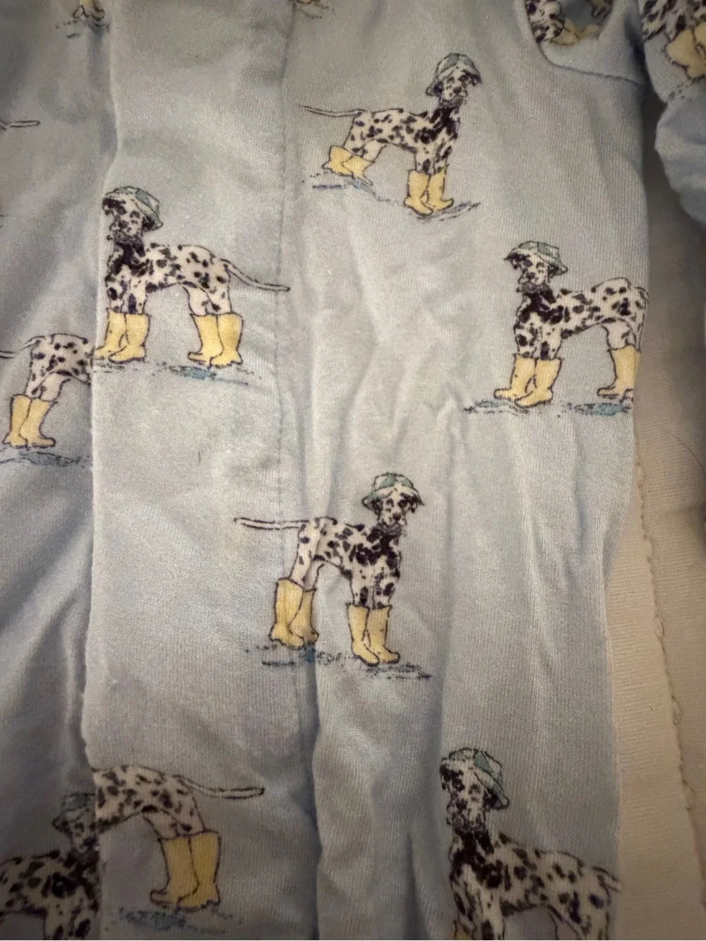 Magnetic Me Light Blue Dalmatian-Print Footed One-Piece